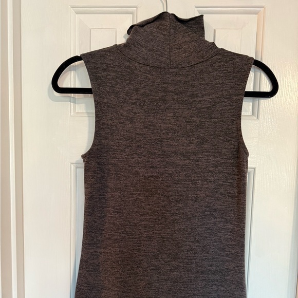French Connection Gray Sleeveless Sweater Midi Dress With Side Slit. Medium - Picture 3 of 10